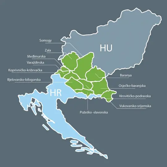 CBC Hungary-Croatia - Programme Area Map